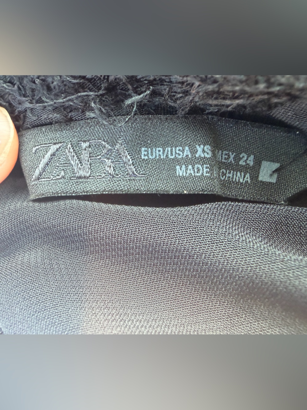 ZARA Sleeveless Black Textured Midi Dress XS - Picture 5 of 8